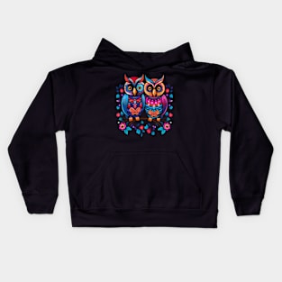 Owl Couple Valentine Kids Hoodie